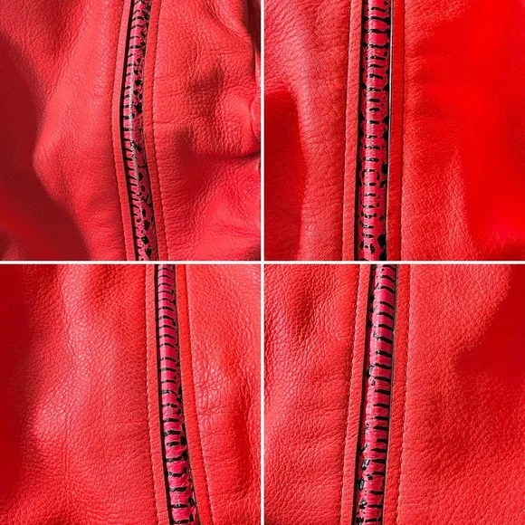 Marc By Marc Jacobs Q Snake Satchel Crossbody Bag Leather Multi Neon Orange Pink - Picture 15 of 16